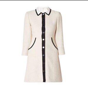 Renalo Cotton Tweed Mini Dress In Cream